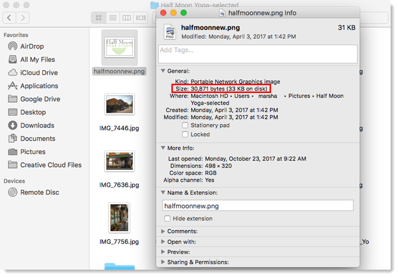image resolution for website photos on mac