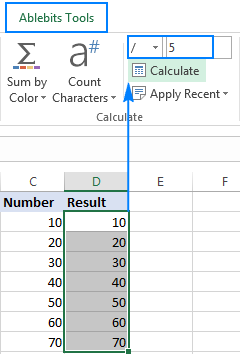 divide command not working excel for mac